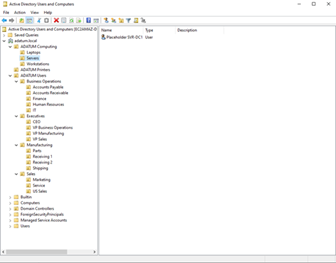 Organizational Unit Screenshot