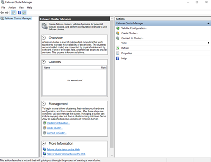 Failover Cluster Manager Screenshot