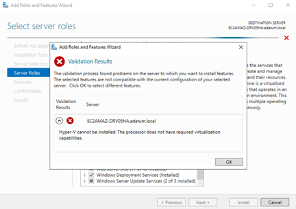 Hyper-V Processor Error Screenshot