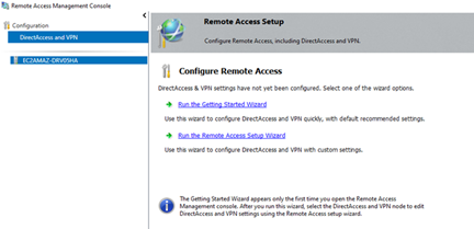 Remote Access Management Console Screenshot